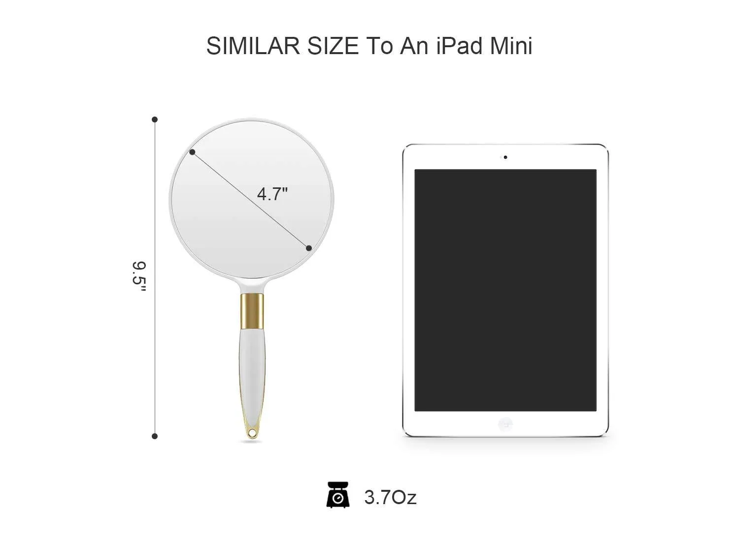 1PC Round Handheld Makeup Mirror Retro European Style Mirror Portable Cosmetic Mirror Gift Mirror for Women Girls Ladies (White)