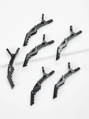 6pcs Salon Croc Hair Styling Clips
