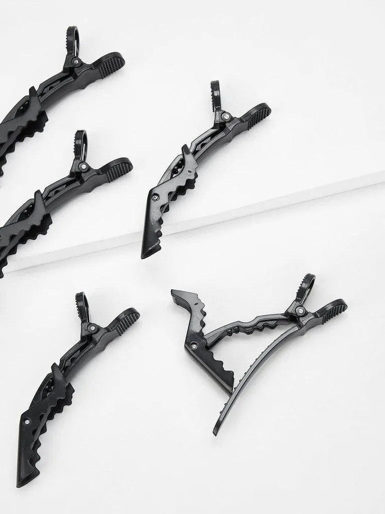 6pcs Salon Croc Hair Styling Clips