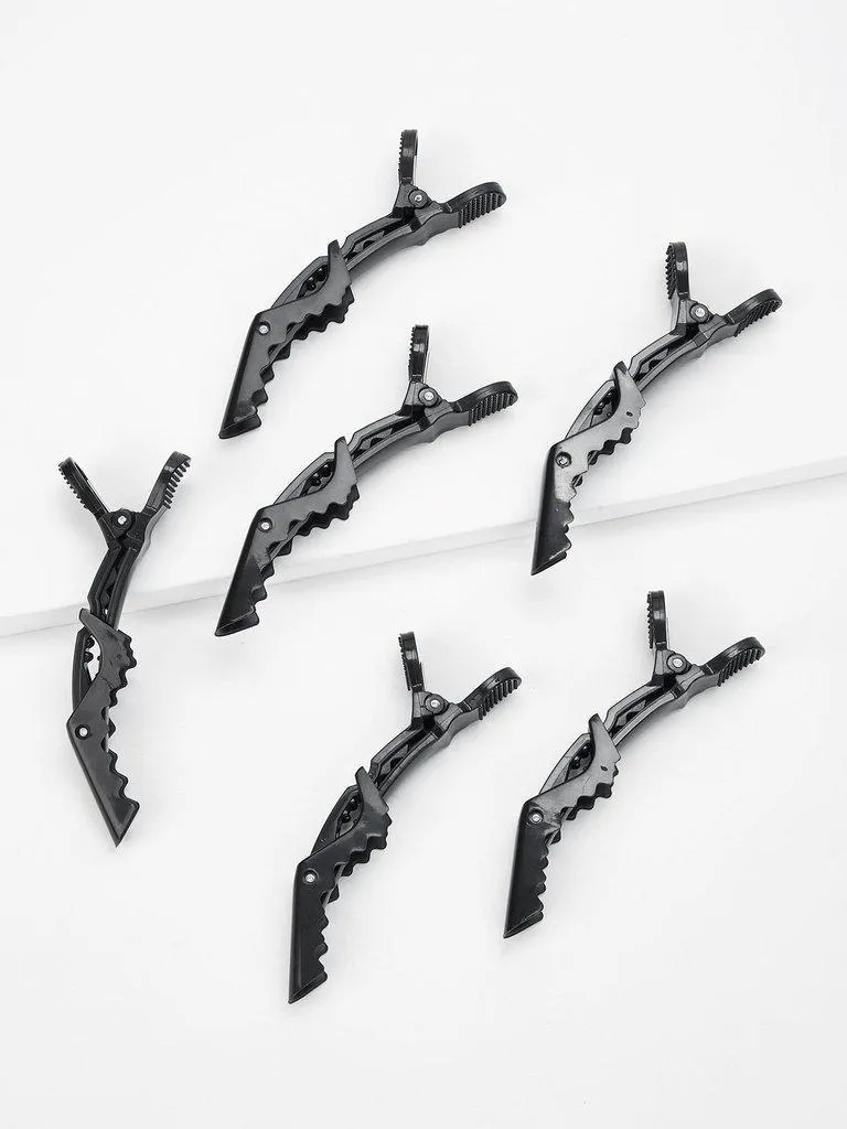 6pcs Salon Croc Hair Styling Clips