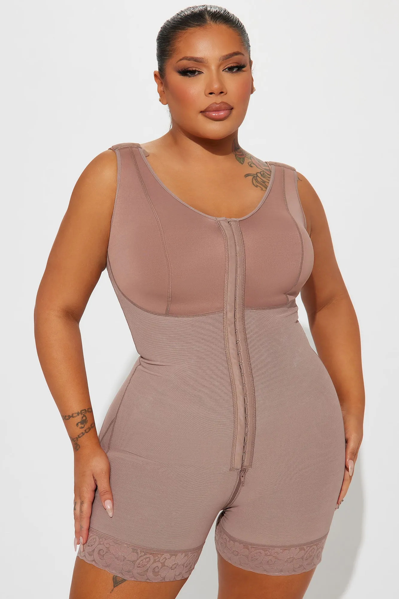 All The Right Places Mid Length High Compression Premium Sculpting Bodysuit - Nude