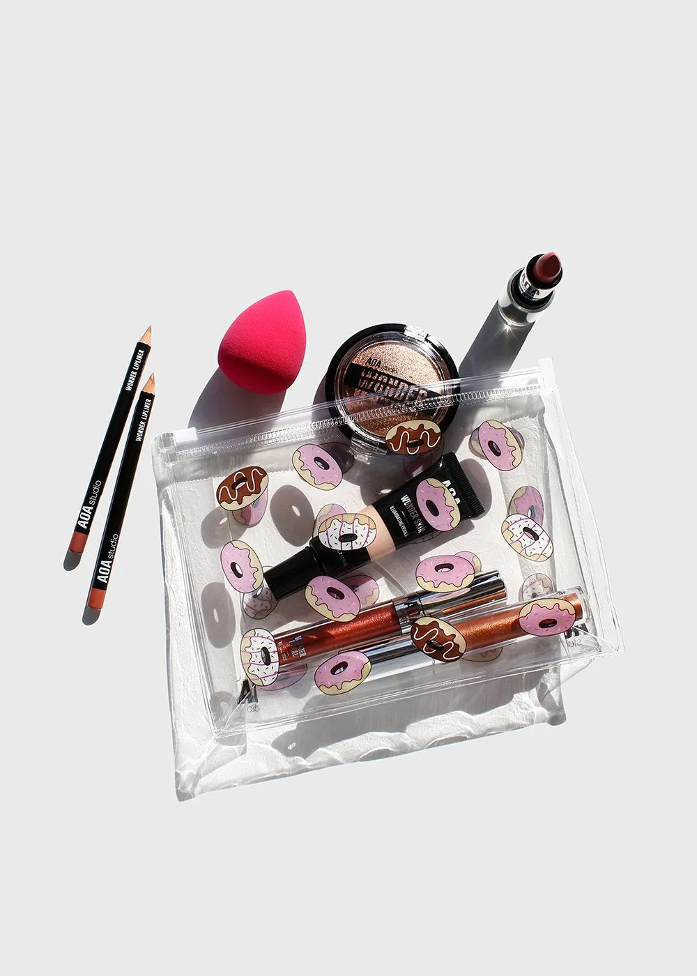 AOA Clear Makeup Pouch - Donuts