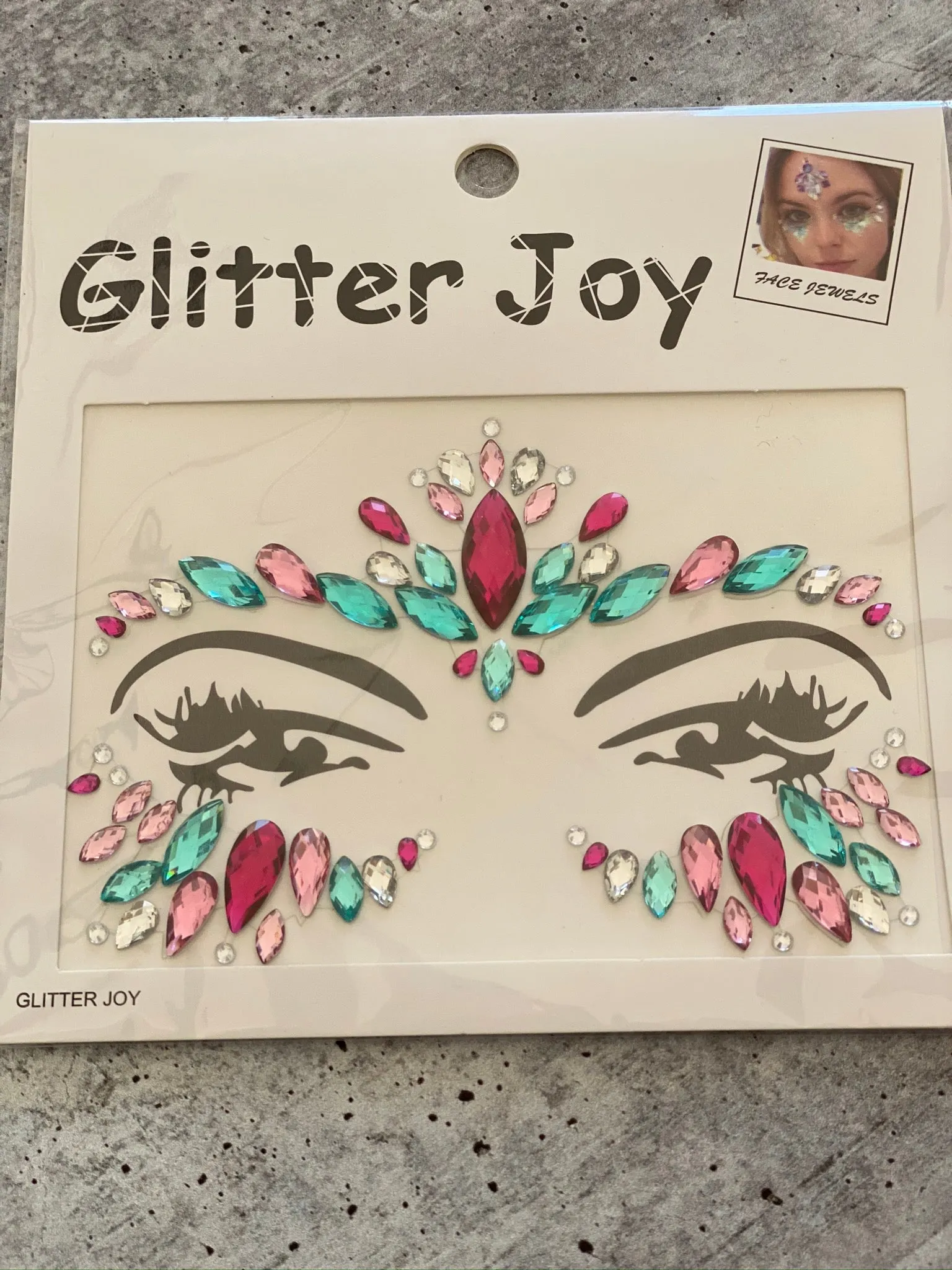 Aqua & Pink Face Jewels