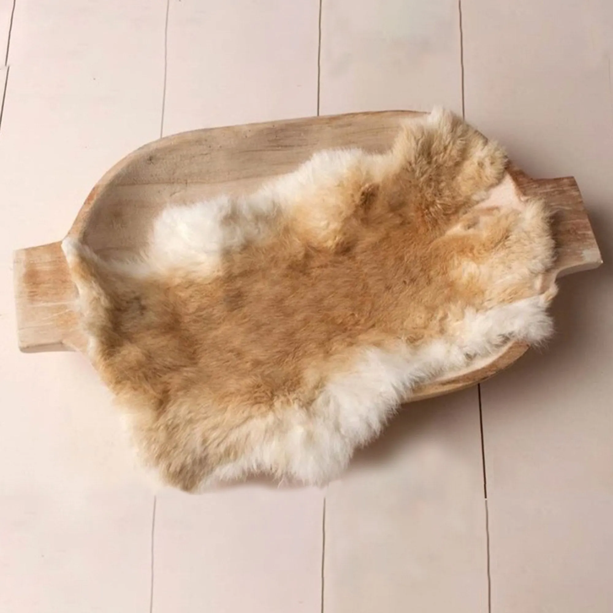 Babymoon Rabbit Fur | Basket Filler | Baby Photography Props | Dual Tone | Coffee Cream
