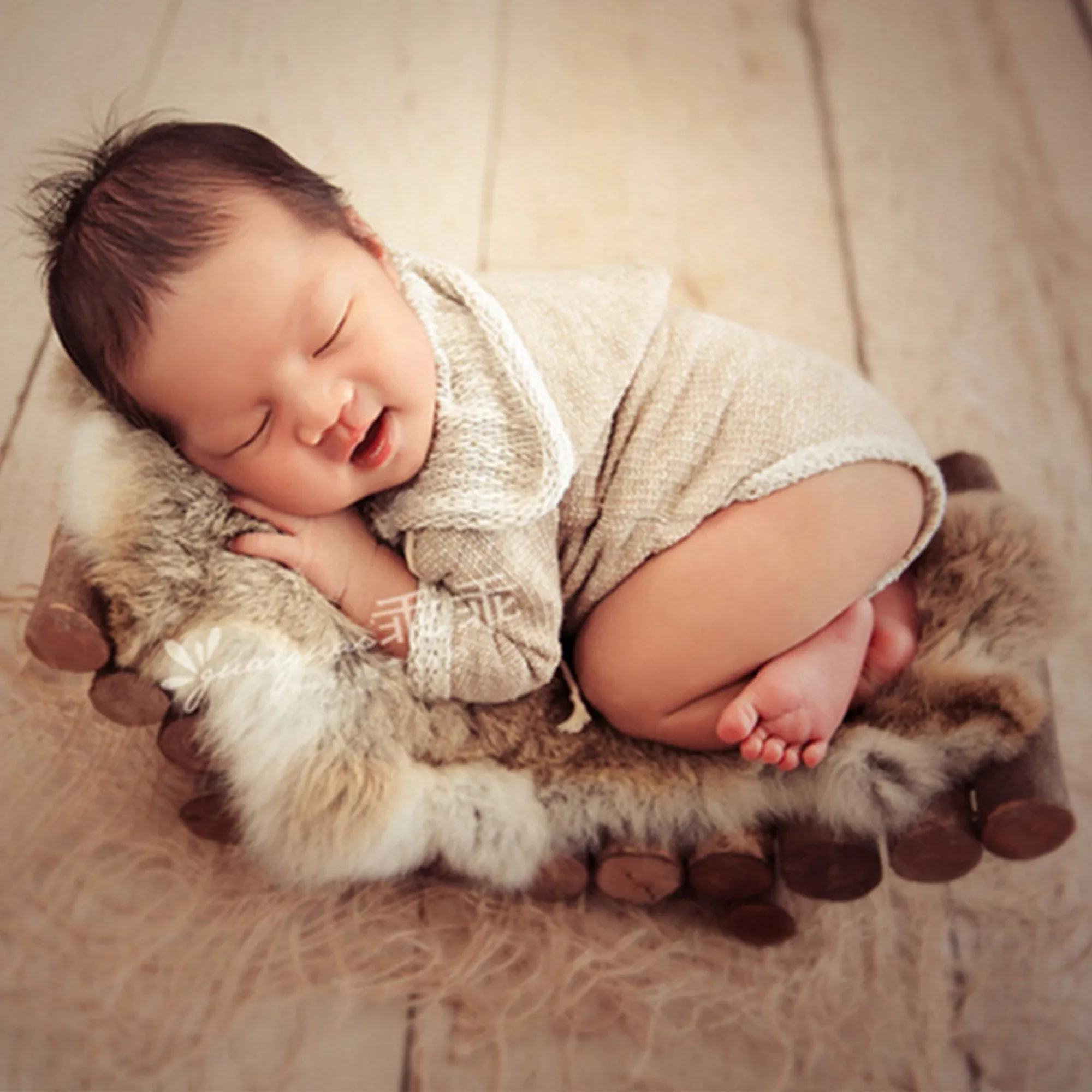 Babymoon Rabbit Fur | Basket Filler | Baby Photography Props | Dual Tone | Coffee Cream