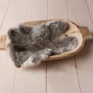 Babymoon Rabbit Fur | Basket Filler | Baby Photography Props | Dual Tone | Grey White