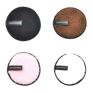 Combo - Dual Facial Cleaning Sponge - Black / Brown / Pink / White