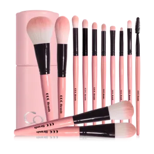 Cotton Candy Dreams 12-Piece Makeup Brush Set for Professional Results