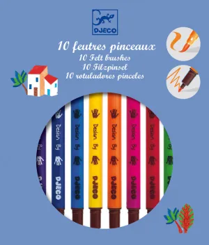 Djeco - 10 Classic Felt Brushes