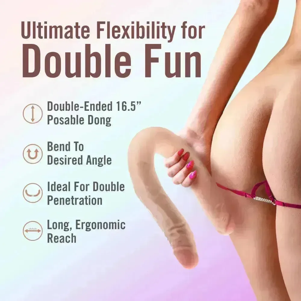 Dr. Skin Plus 16.5'' Posable Double Dong -  42 cm Double Dong