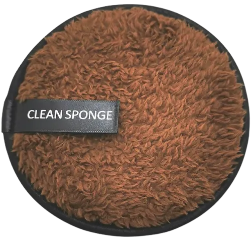 Dual Facial Cleaning Sponge - Brown