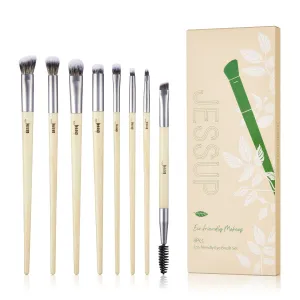 Eco-friendly Sustainable Eye and Brow Brush Set 8Pcs T328