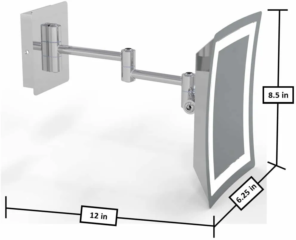 Kimball & Young 5,500k Daylight LED 3x Hardwired Makeup Mirror, Polished Chrome
