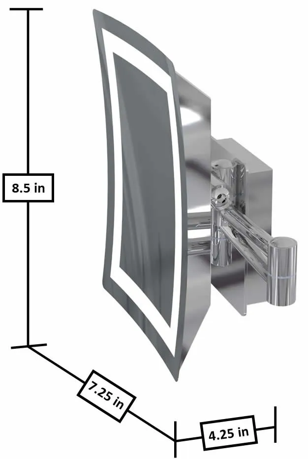 Kimball & Young 5,500k Daylight LED 3x Hardwired Makeup Mirror, Polished Chrome