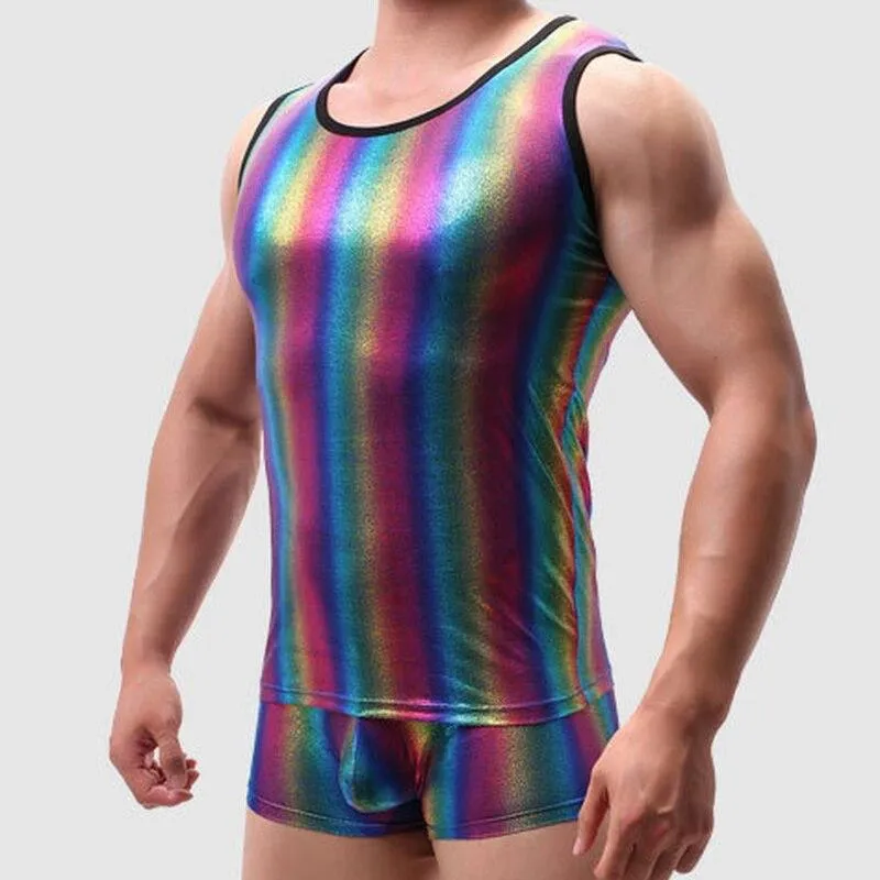 Metallic Rainbow Tanktop   Boxers