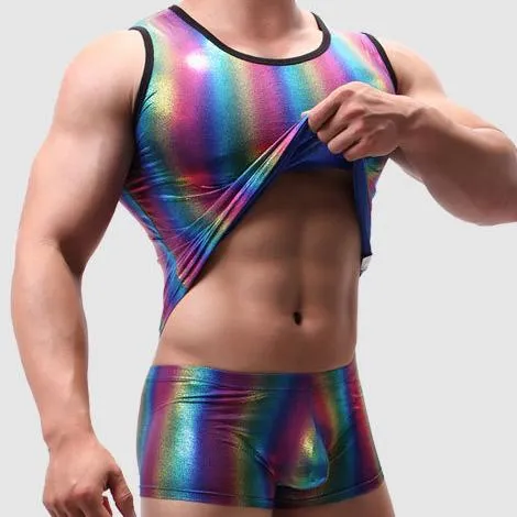 Metallic Rainbow Tanktop   Boxers