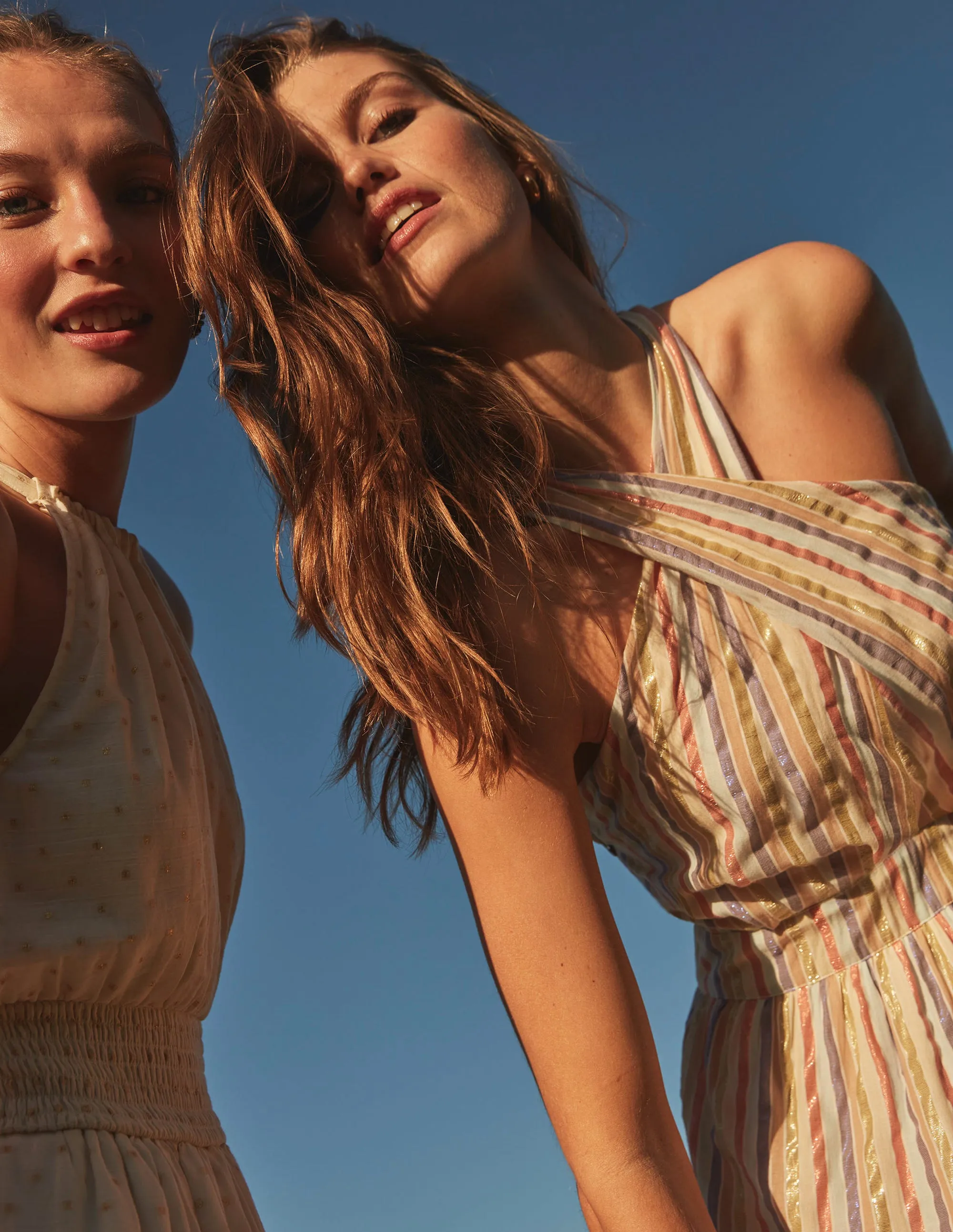 Metallic Stripe Maxi Dress-Metallic Multistripe