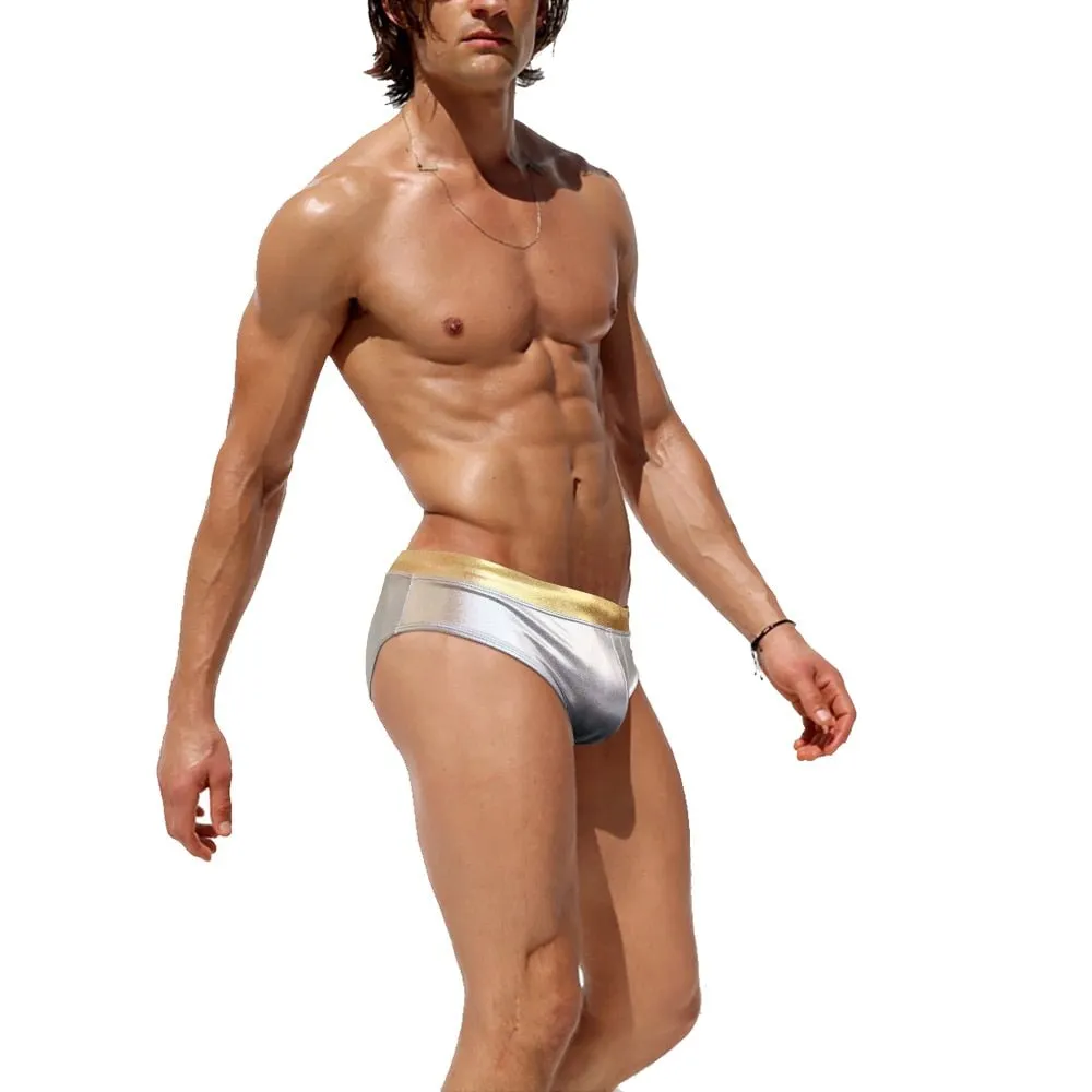 Metallic Two-toned Swim Briefs