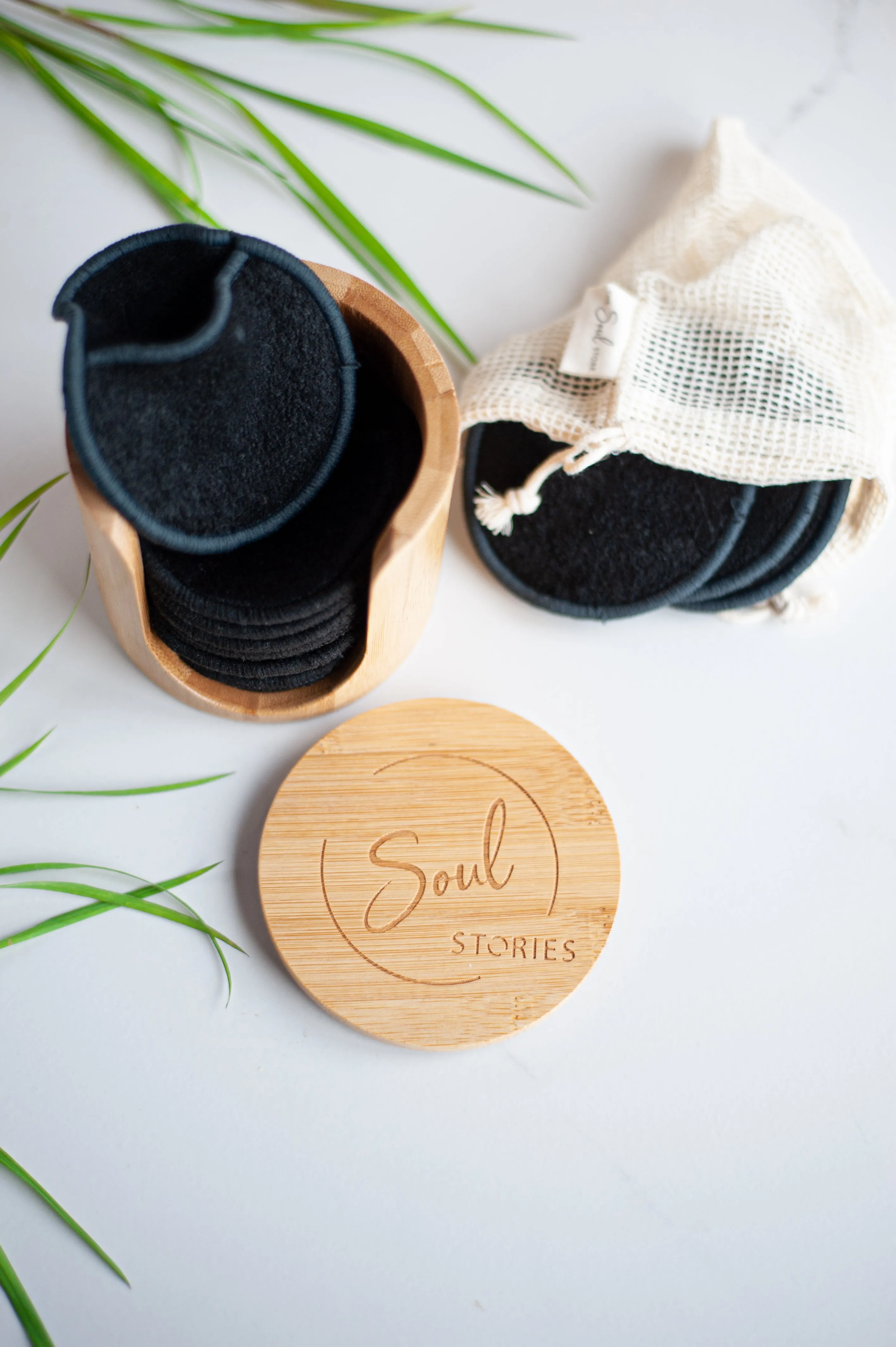 Micellar water   Reusable cotton pads in bamboo holder