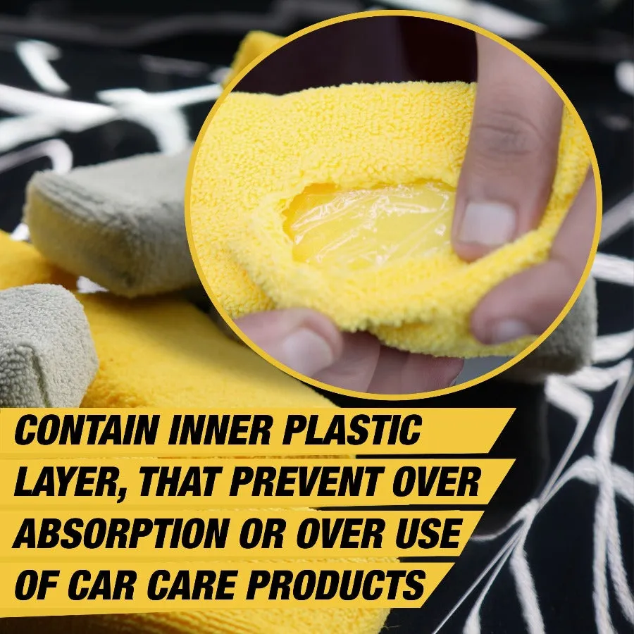 Microfiber Applicator Car Polish Sponge | Great Car Polish Pad Applicator for Ceramic Coating, Waxes, Polishes, Dressers & More