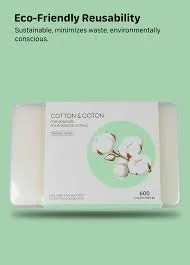 MINISO Waste-Proof Pearl Pattern Cotton Pads (600 Count in Container)