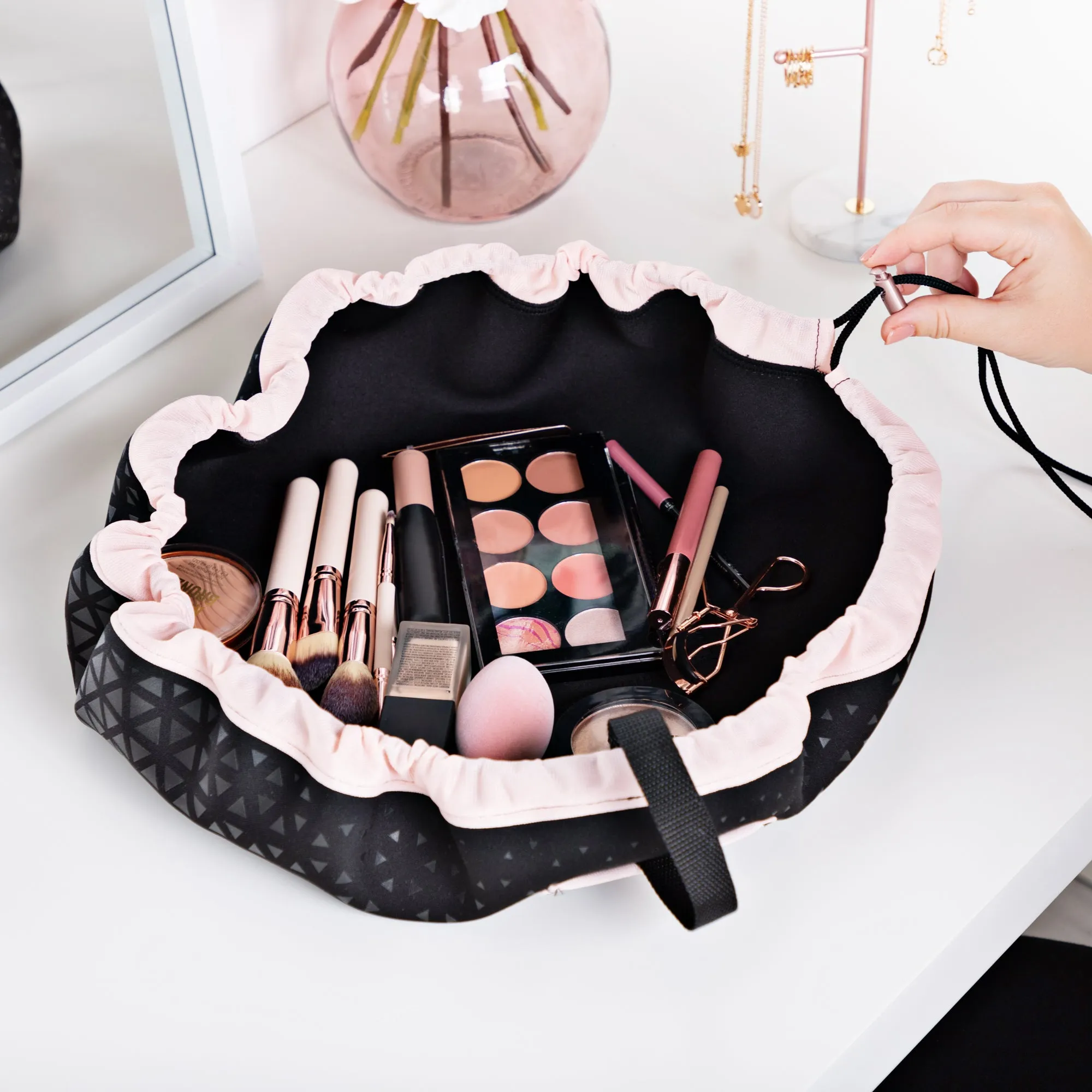 Minky Scrunchie Bag, Drawstring Makeup Bag