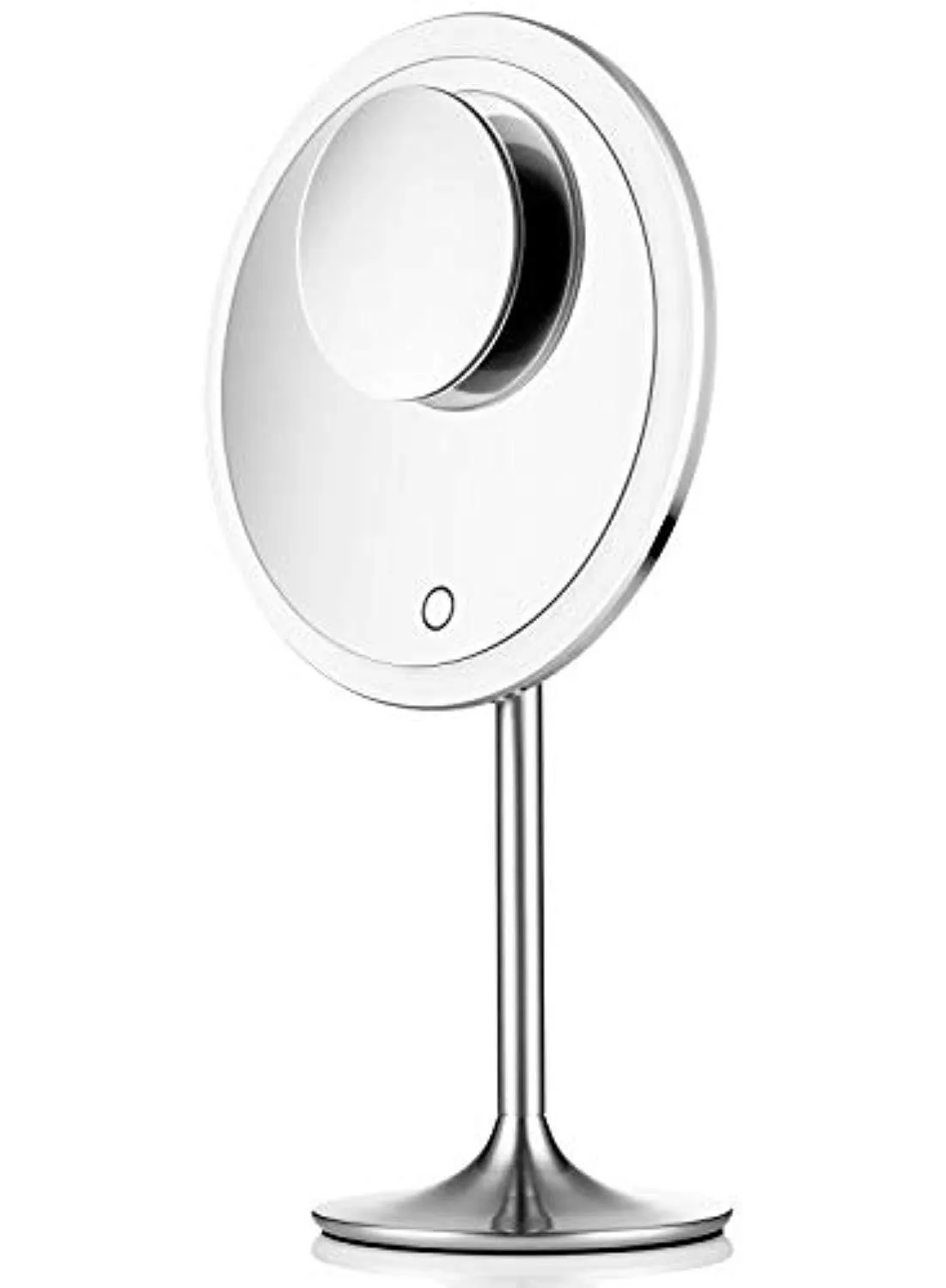 Miusco Lighted Makeup Vanity Mirror Pro, 5X   10X Magnification, Ultra Bright HD Lighting System, Rechargable & Cordless, Touch Activated, Brush Stainless Steel