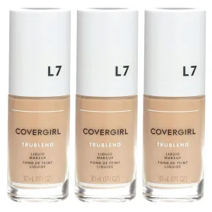 Pack of (3) COVERGIRL, truBlend Liquid Foundation Makeup, L7 Warm Beige, 1 oz