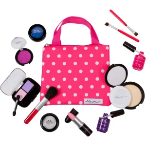 PixieCrush Pretend Play Makeup Kit. Designer Girls Beauty Basics 12 Piece Polka Dot