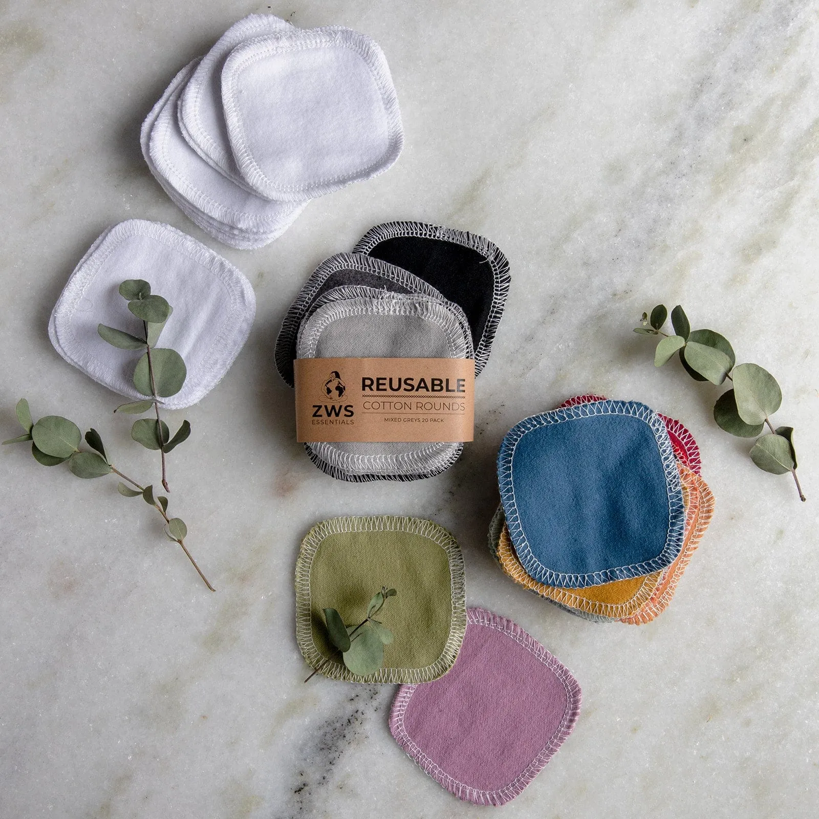 Reusable Facial Rounds - Earth Tones, Greys, or White
