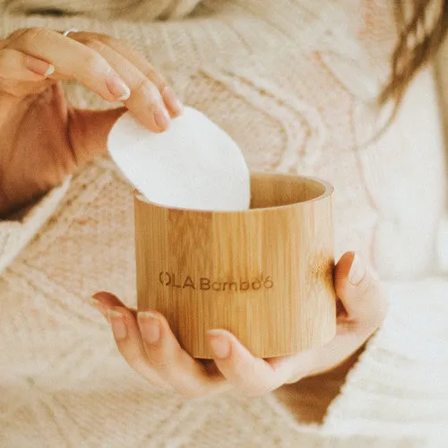 Reusable Makeup Remover Pad Set with Bamboo Container