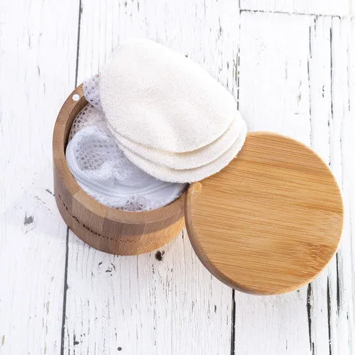Reusable Makeup Remover Pad Set with Bamboo Container