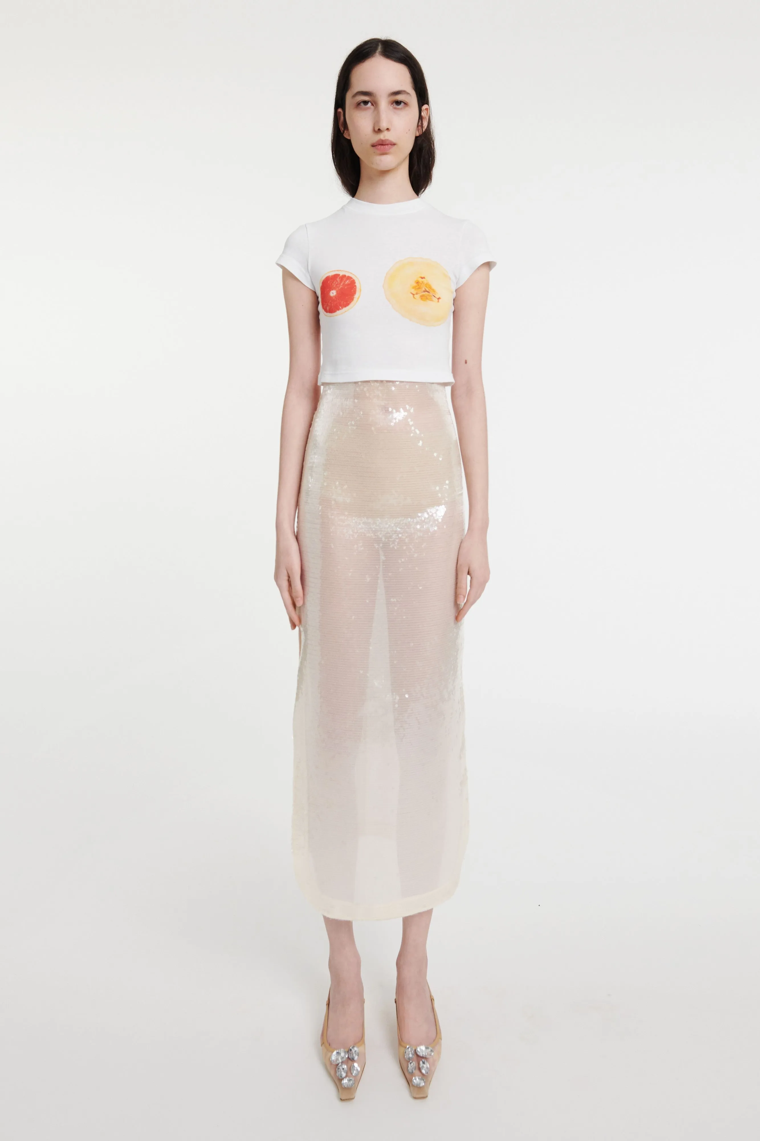 Sequined Skirt Ivory