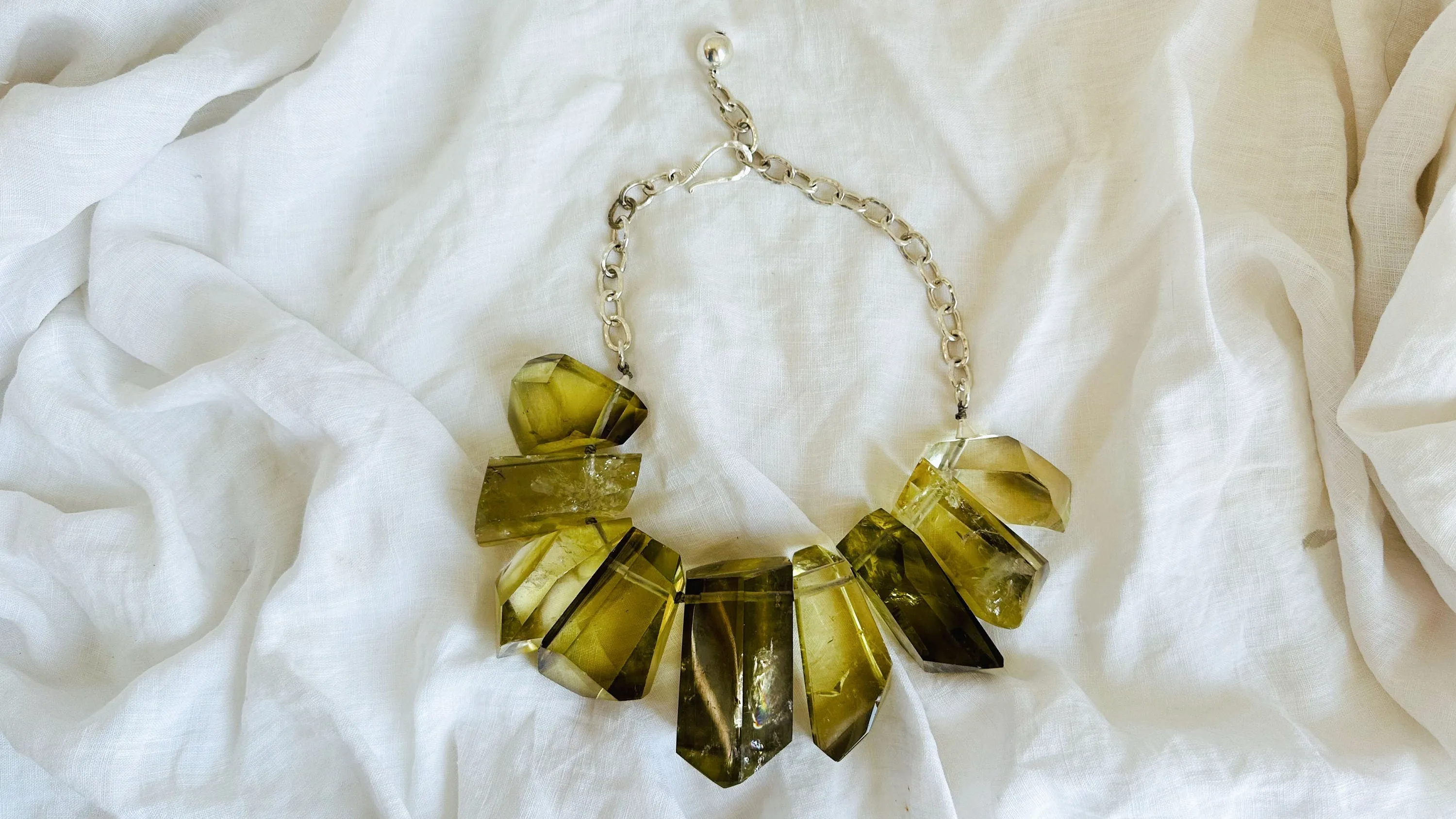 Smokey Citrine Necklace. Sterling Silver. 2519