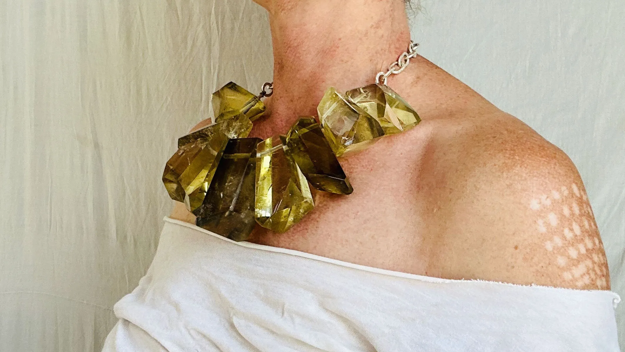 Smokey Citrine Necklace. Sterling Silver. 2519