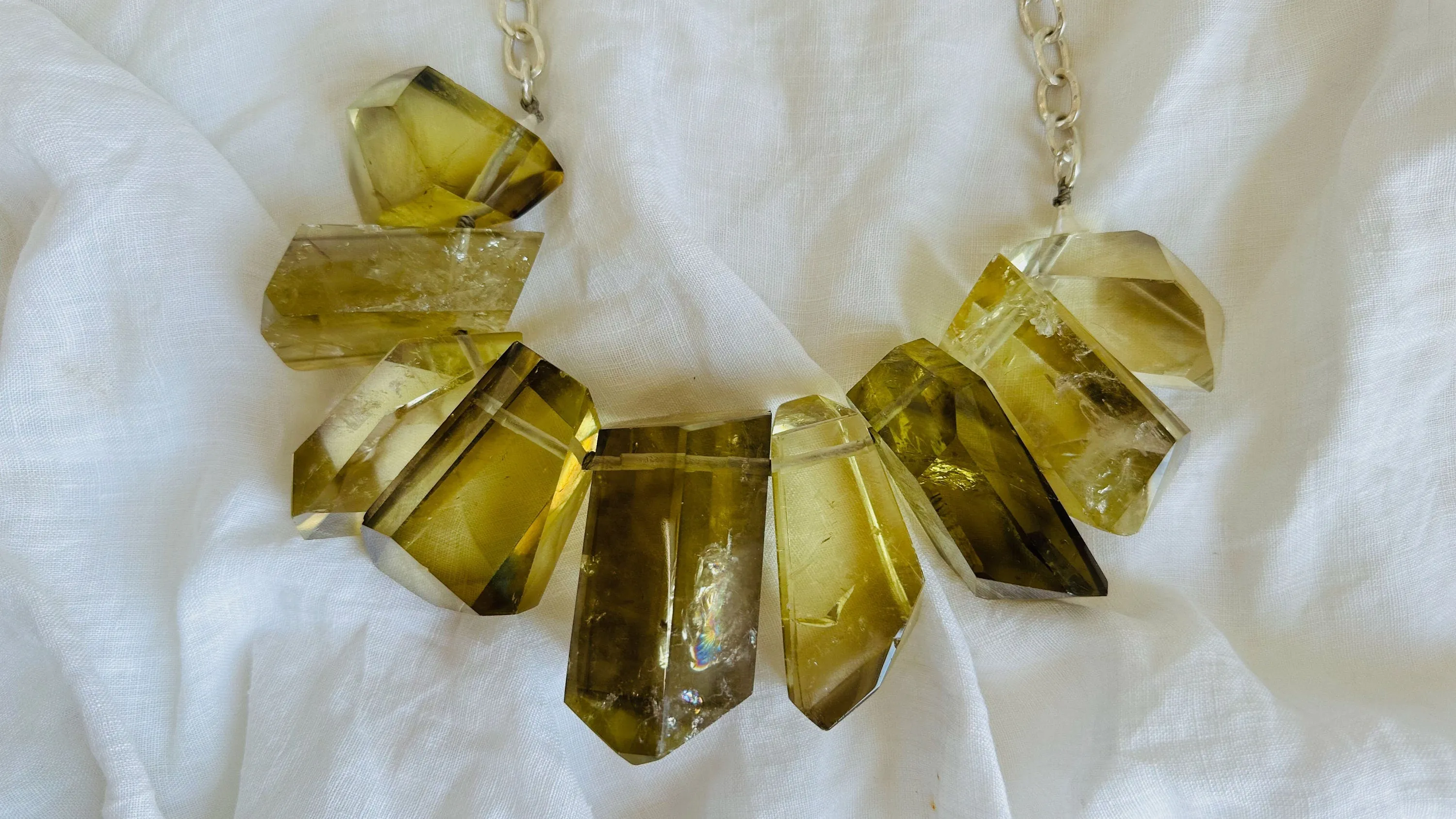 Smokey Citrine Necklace. Sterling Silver. 2519